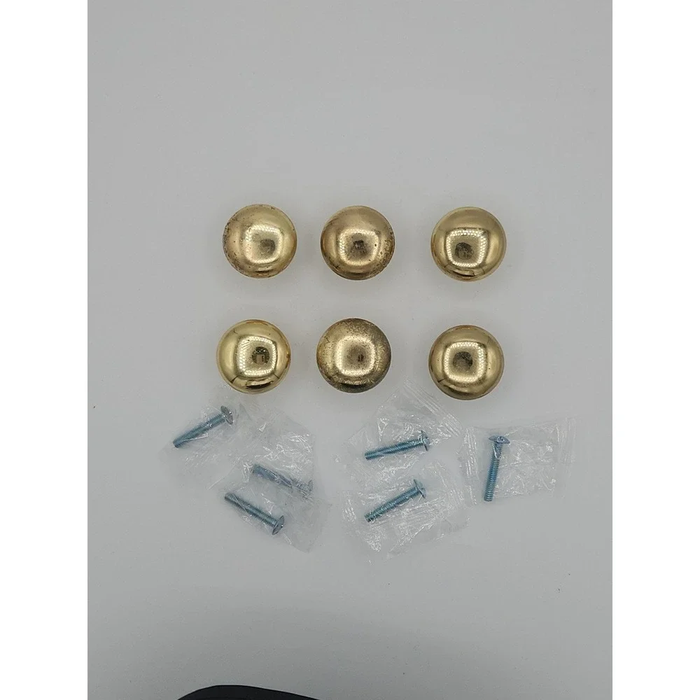 Lot of 5 Solid Brass Knobs with 1 inch‎ Screws